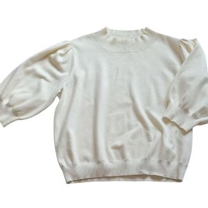 M Sunday Best Sweater Top Aritzia Ivory Puff Sleeve Mock Neck